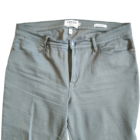 Frame Denim Le High Skinny Green Pants - 32 - Picture 3 of 7